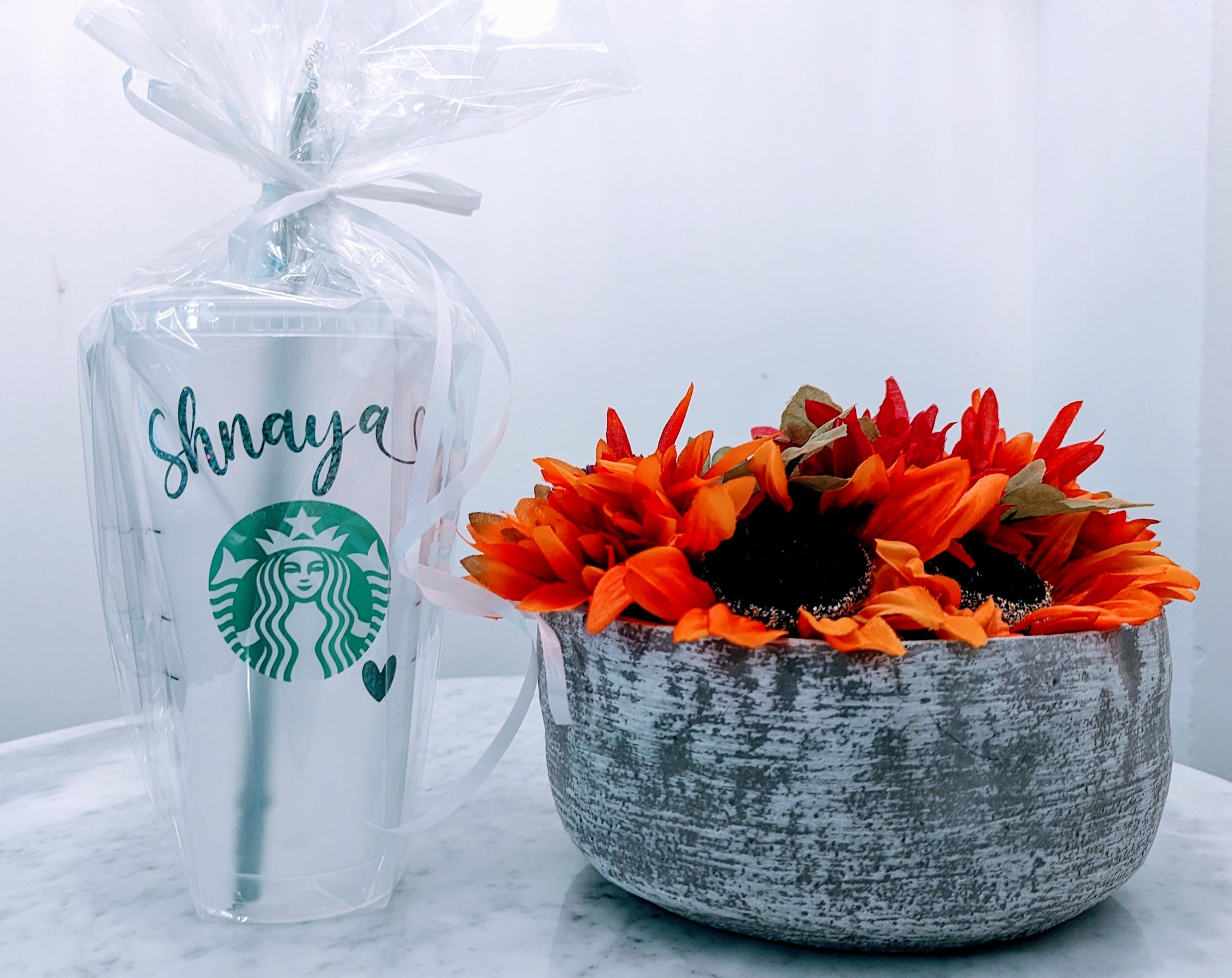 Personalized Starbucks Cup - Heart Design –